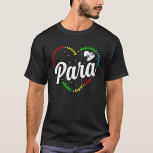 T-shirt Para Coeur enseignant Paraéducateur Paraprofession