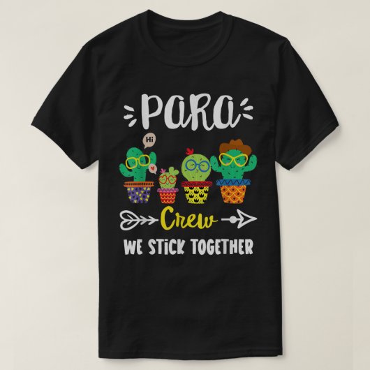 T-shirt PARA Crew, Funny School Cactus Team PARA Enseignan (Design devant)