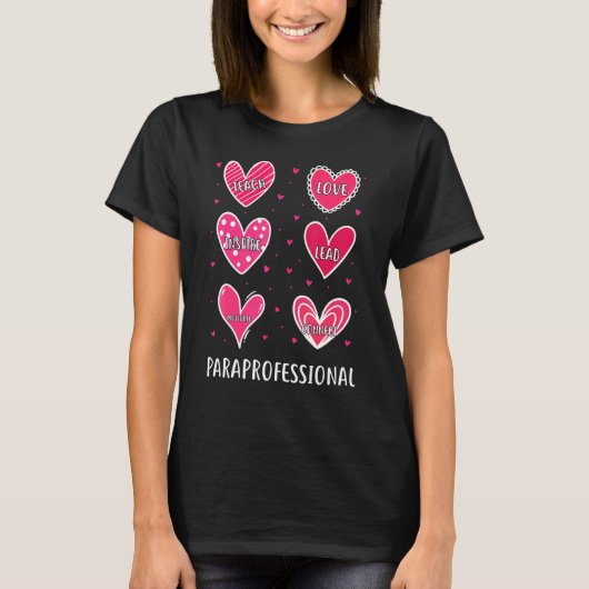 T-shirt Para Heart Cute Paraprofessionnel Enseignant (Devant)