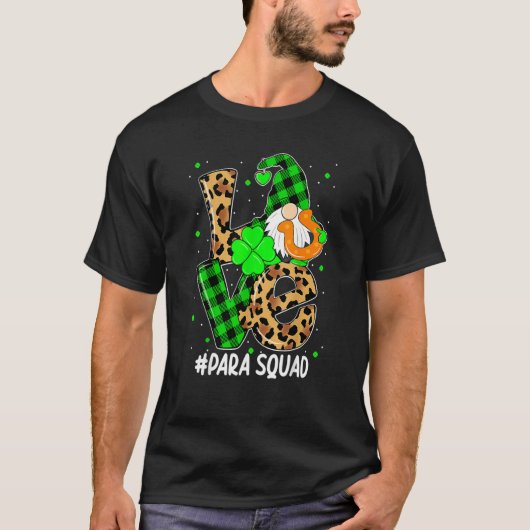 T-shirt Para Squad Love Gnomes Enseignant Shamrock St Patr (Devant)