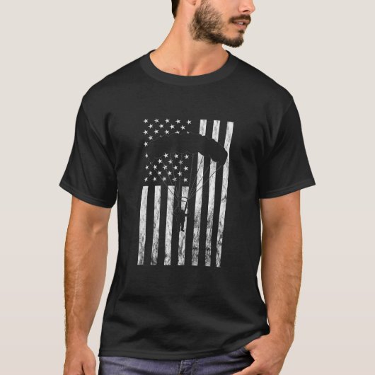 T-shirt Parachoutine de parapente de Skydiver américain (Devant)
