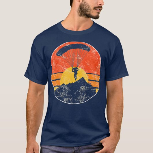 T-shirt Parachute Vintage Parapente Skydiving (Devant)