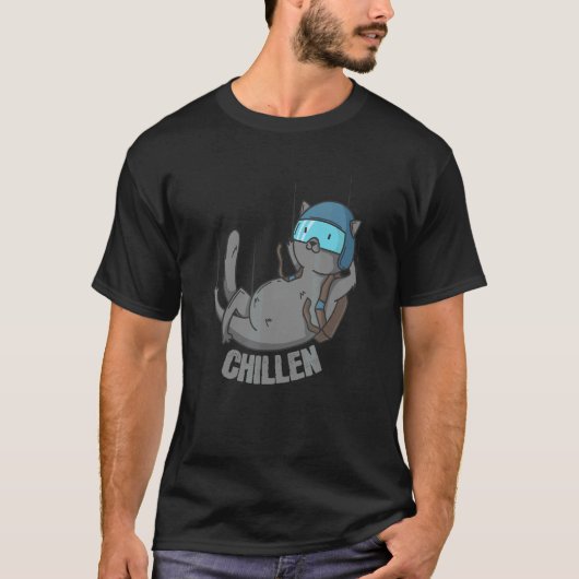 T-shirt Parachutisme Chillin Cat (Devant)