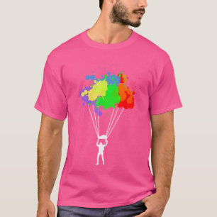 T-shirt Parachutiste Coloré en Chute Libre Flottant dans l