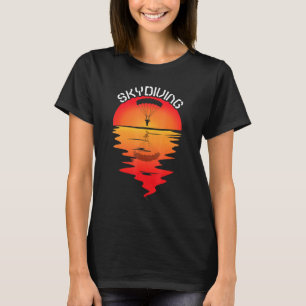 T-shirt Parachutiste de saut en parachute Vintage Sunset P
