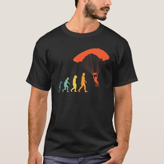 T-shirt Parachutistes Évolution Rétro Parachute Skydive Vi (Devant)