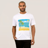 T-shirt Paradis de plage tropicale avec des palmiers (Devant entier)
