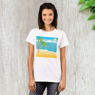 T-shirt Paradis de plage tropicale avec palmiers