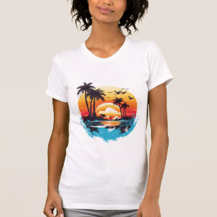 T-shirt Paradis du coucher de soleil tropical