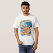 T-shirt Paradis du surf de Golden Retriever (Devant entier)