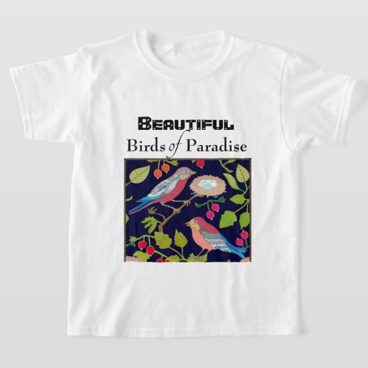 T-shirt Paradise Birds dans le paysage d'été  (Poser)