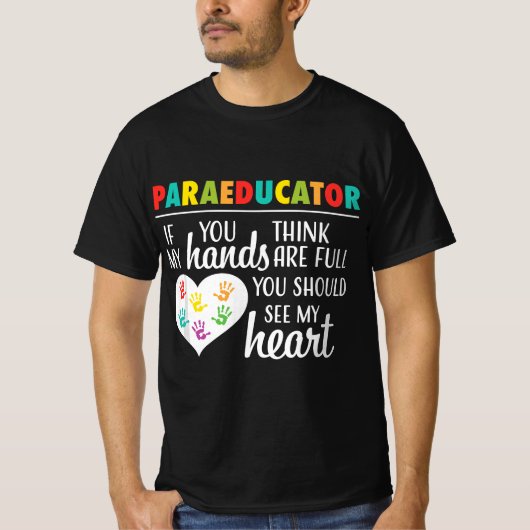 T-shirt Paraeducator Cute Paraprofessional School Teacher  (Devant)