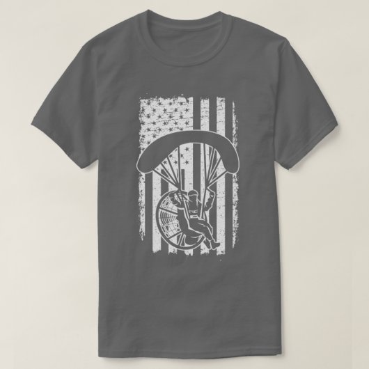 T-shirt Paraglide Skydive America Drapeau Paramoteur patri (Design devant)