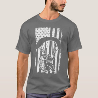 T-shirt Paraglide Skydive America Drapeau Paramoteur patri