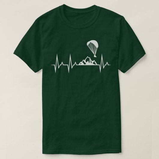 T-shirt Paraglider Heartbeat Funny Paragliding Parachute (Design devant)