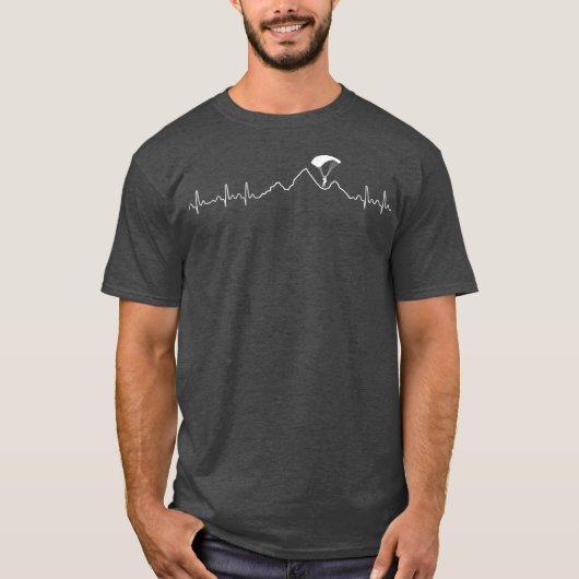 T-shirt Paraglider Heartbeat Funny Paragliding Paramotor (Devant)