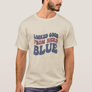 T-shirt Paraissait Bien D'ici Bleu Maman De Softball Drôle