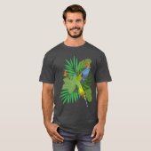 T-shirt Parakeet with leaves (Devant entier)
