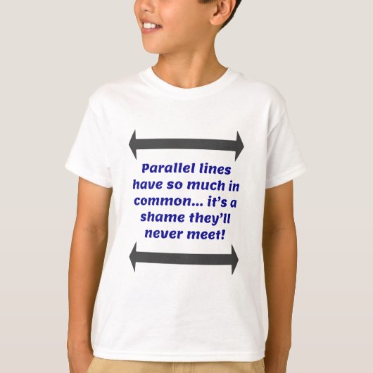 T-shirt Parallel Lines Math Joke (Devant)