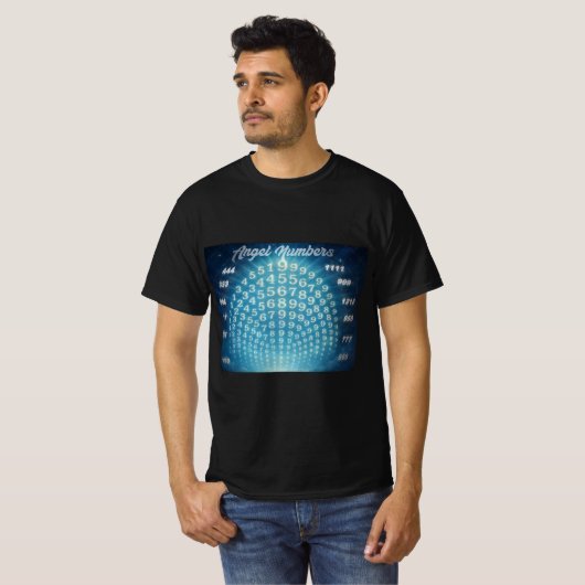 T-shirt Parallel Realms Mens. Numéros d'ange (Devant entier)