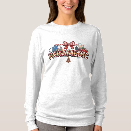 T-shirt Paramedic Christmas Long Sleeve (Devant)
