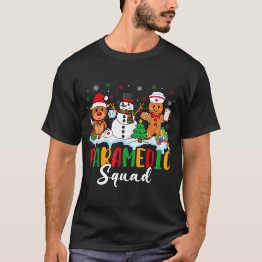 T-shirt Paramedic Squad Reindeer Snowman Gingerbread Chris (Devant)
