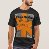 T-shirt Paramedic Trauma Junkie orange et graphite (Devant)