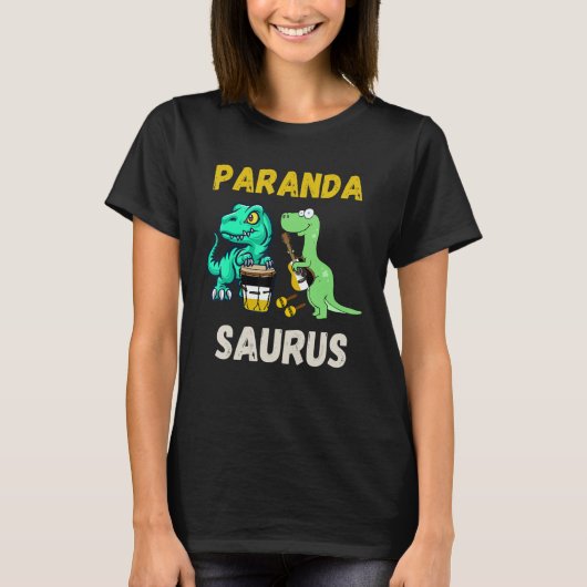 T-shirt Parandasaurus Dinosaurs Playing Garifuna Drum And  (Devant)
