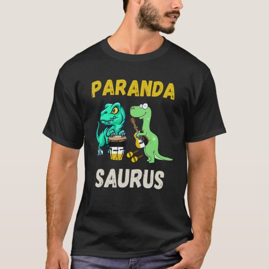 T-shirt Parandasaurus Dinosaurs Playing Garifuna Drum And  (Devant)
