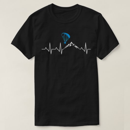 T-shirt Parapente Heartbeat Parachute Mountai (Design devant)