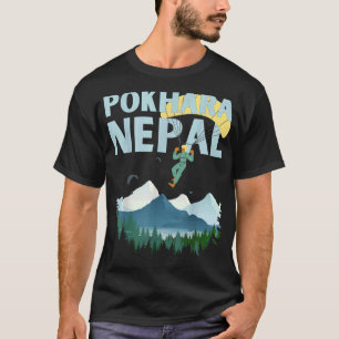 T-shirt Parapente Lac Pokhara Au-Dessus Des Annapurnas Nép