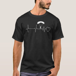 T-shirt Parapente Saut en parachute Battement de coeur EKG