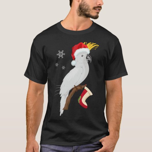 T-shirt Parapluie Cockatoo Santa Hat Noël drôle (Devant)