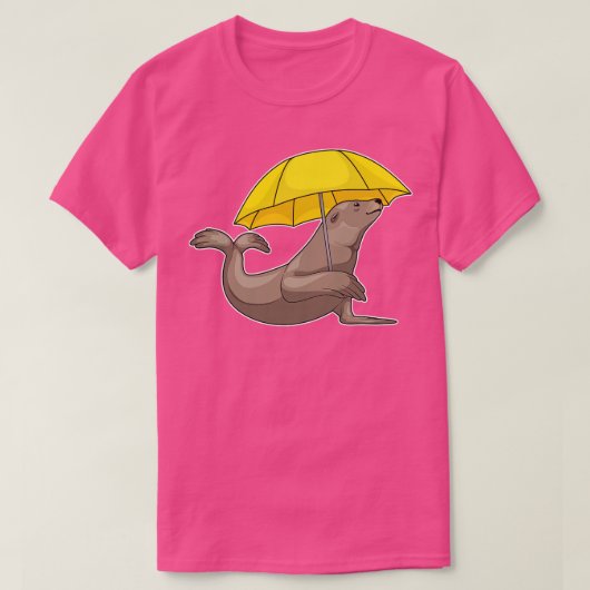 T-shirt Parapluie de phoque qui pleut (Design devant)
