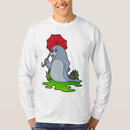 T-shirt Parapluie de pluie de phoque (Devant)