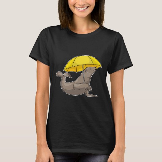 T-shirt Parapluie de pluie de phoque (Devant)