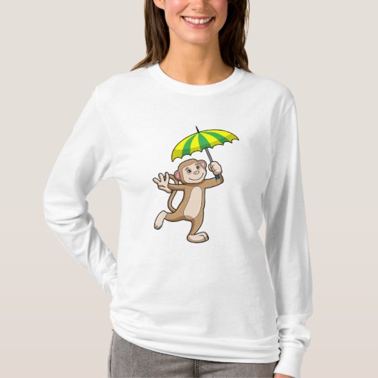 T-shirt Parapluie de pluie de singes (Devant)