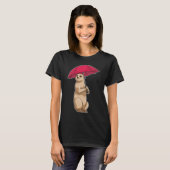 T-shirt Parapluie de pluie Meerkat (Devant entier)