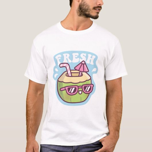 T-shirt Parapluie d'eau de coco fraîche (Devant)