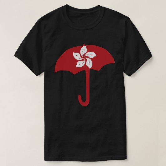 T-shirt Parapluie du drapeau de Hong Kong (Design devant)