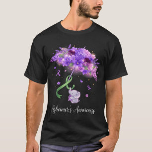 T-shirt Parapluie floral ruban violet alzheimer