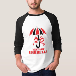 T-shirt Parapluie Vintage Élégant avec Nœud en Ruban