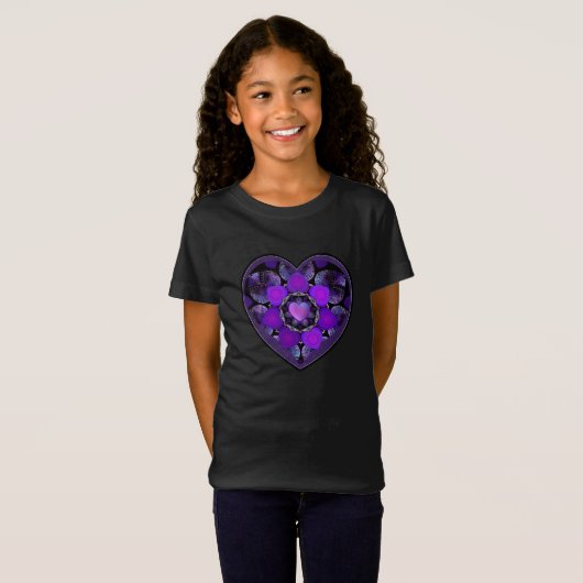 T-Shirt Parapluie violet & coeurs .7 (Devant entier)