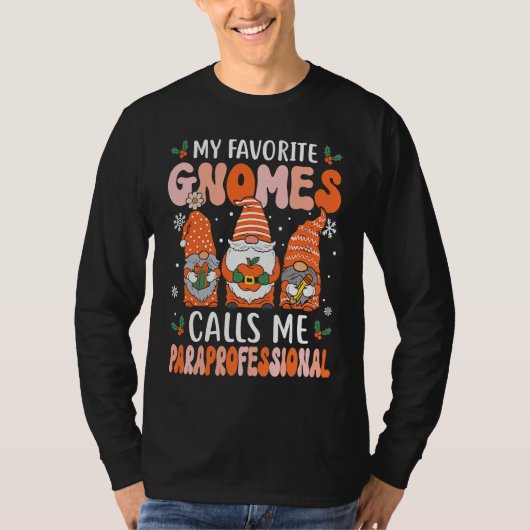 T-shirt Paraprofessional  Christmas Gnomes Paraeducator (Devant)