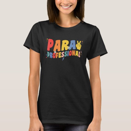 T-shirt Paraprofessional Retro Para Professional Teacher P (Devant)