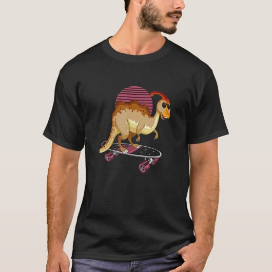 T-shirt Parasaurolophus Dinosaur Desing for Skaterboad (Devant)