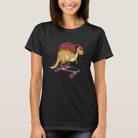 T-shirt Parasaurolophus Dinosaur Desing for Skaterboad (Devant)