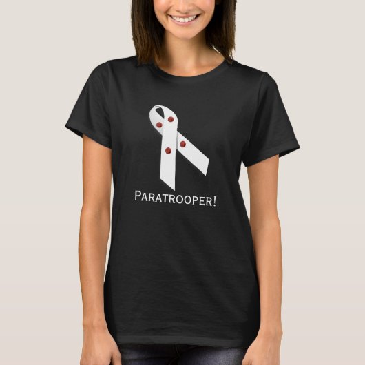 T-shirt Parathyroïde Parachutiste Ruban Blanc (Devant)