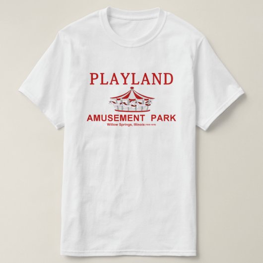 T-shirt Parc d'attractions Playland, Willow Springs, Illin (Design devant)