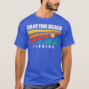 T-shirt Parc d'état de Grayton Beach Floride Vagues rétro